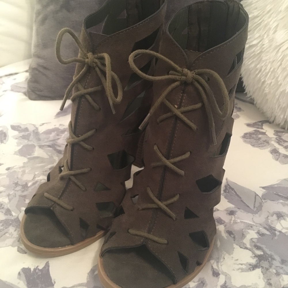Olive green heels